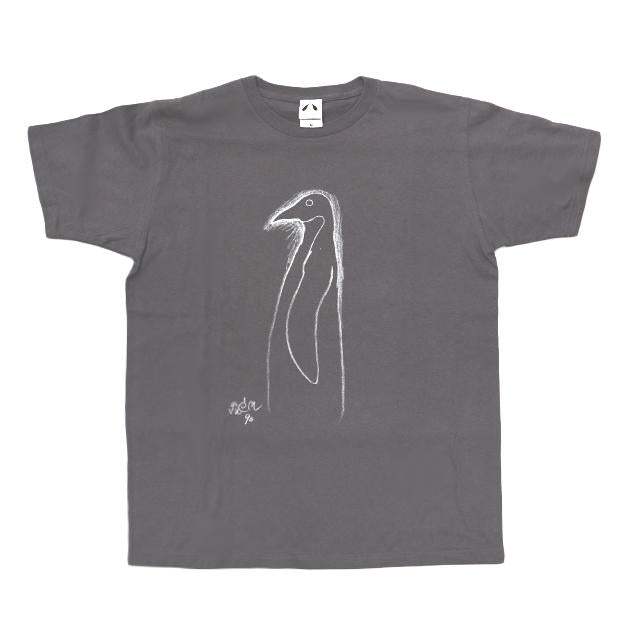 いのくまTシャツ (横向きの鳥)グレー