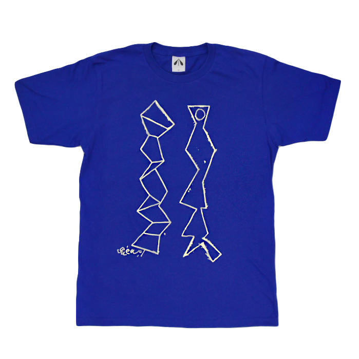 いのくまTシャツ (ジグザグふたつ)ブルー