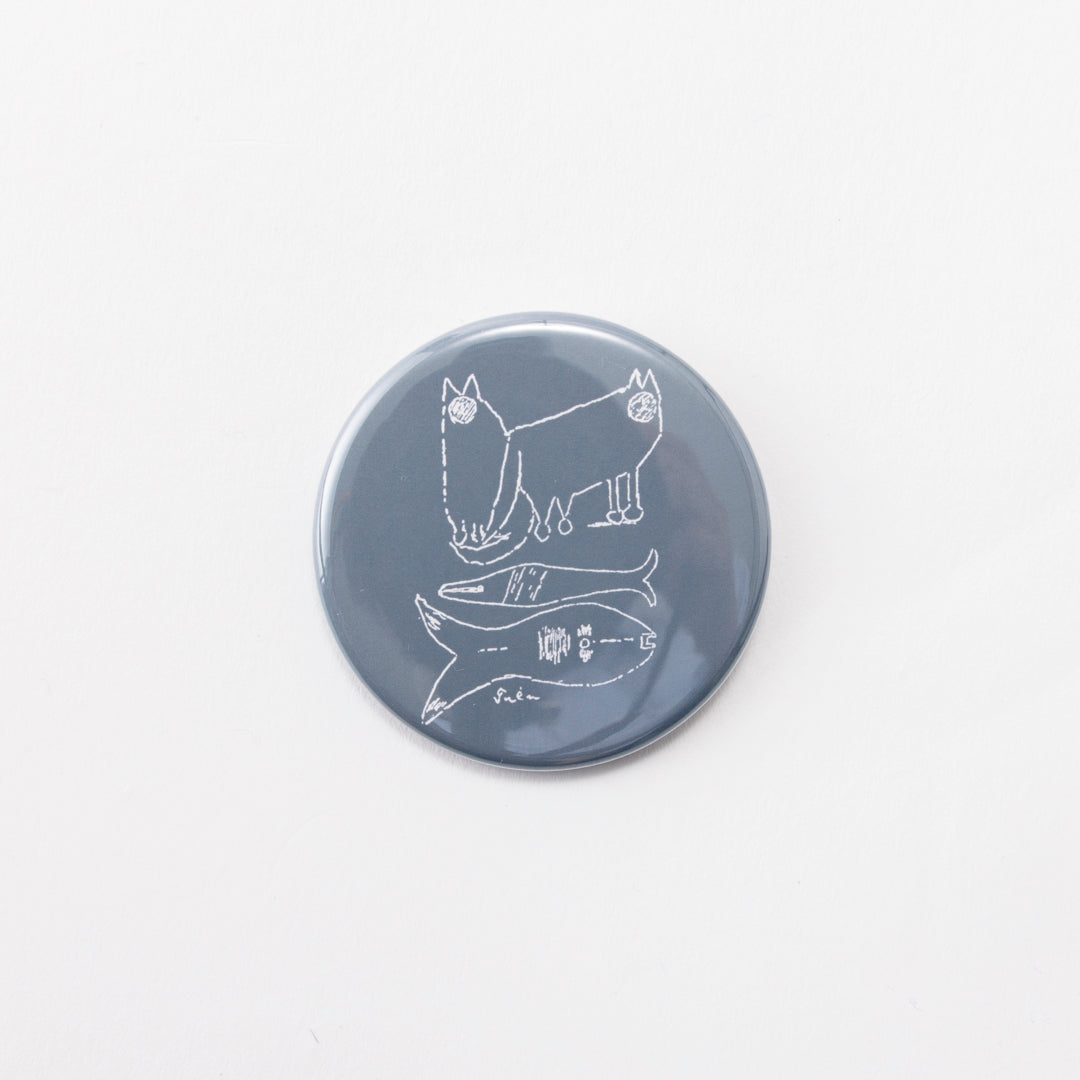 Tin badge large (2 cats and 2 fish)