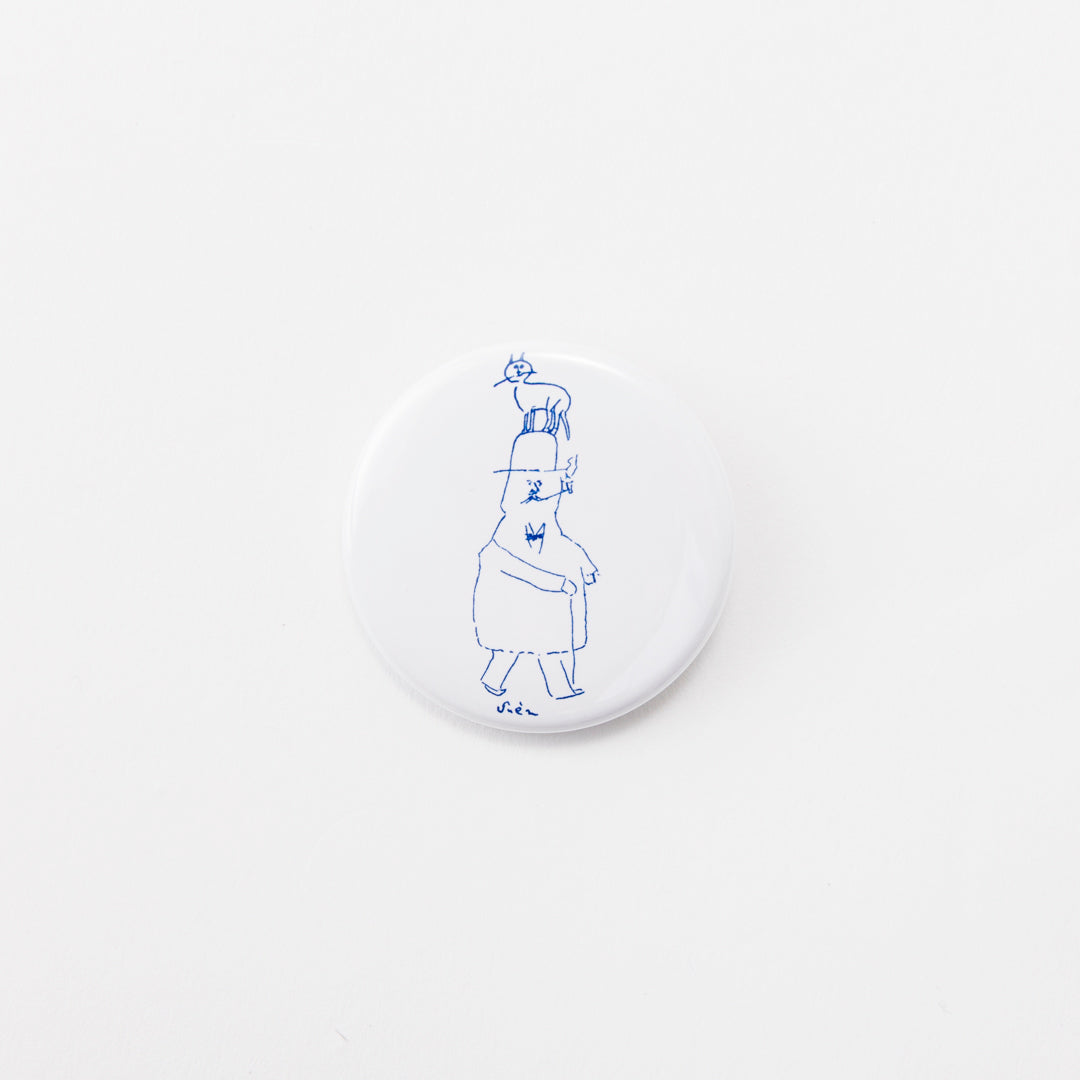 Tin badge medium (Gentleman and Cat)