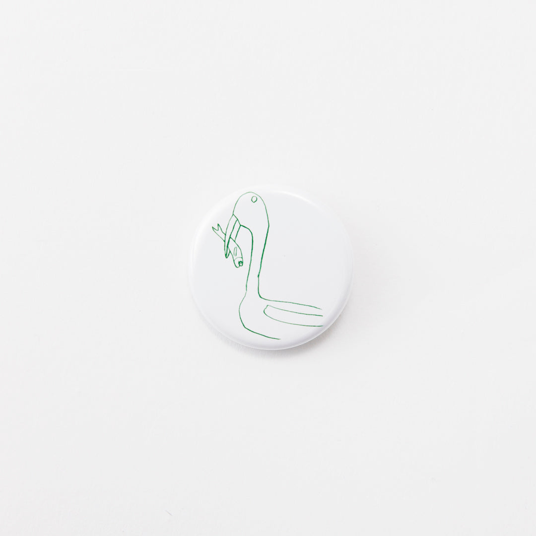 Tin badge small (Bird with fish in mouth)