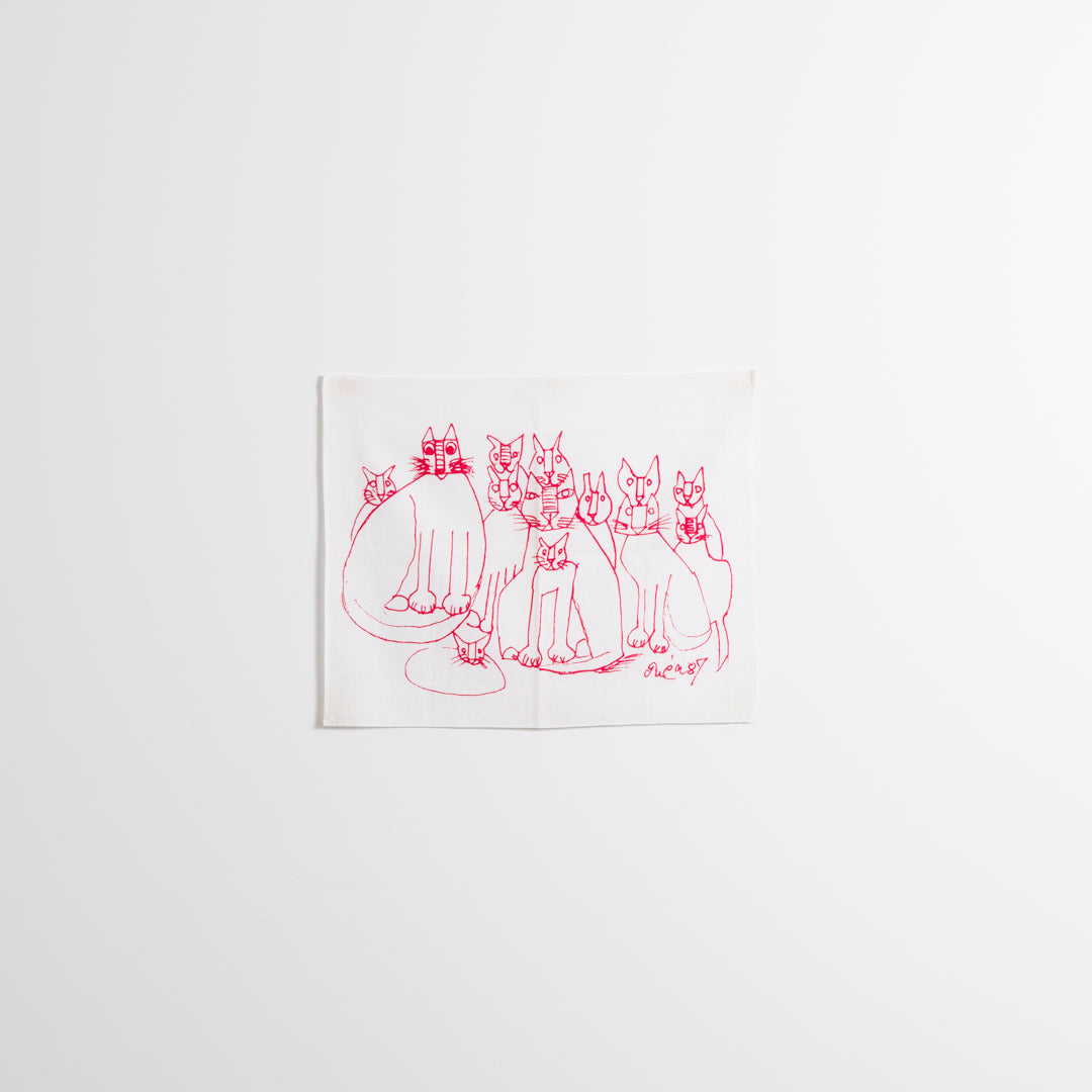 Tenugui Hand Towel (Cat 13) White × Pink