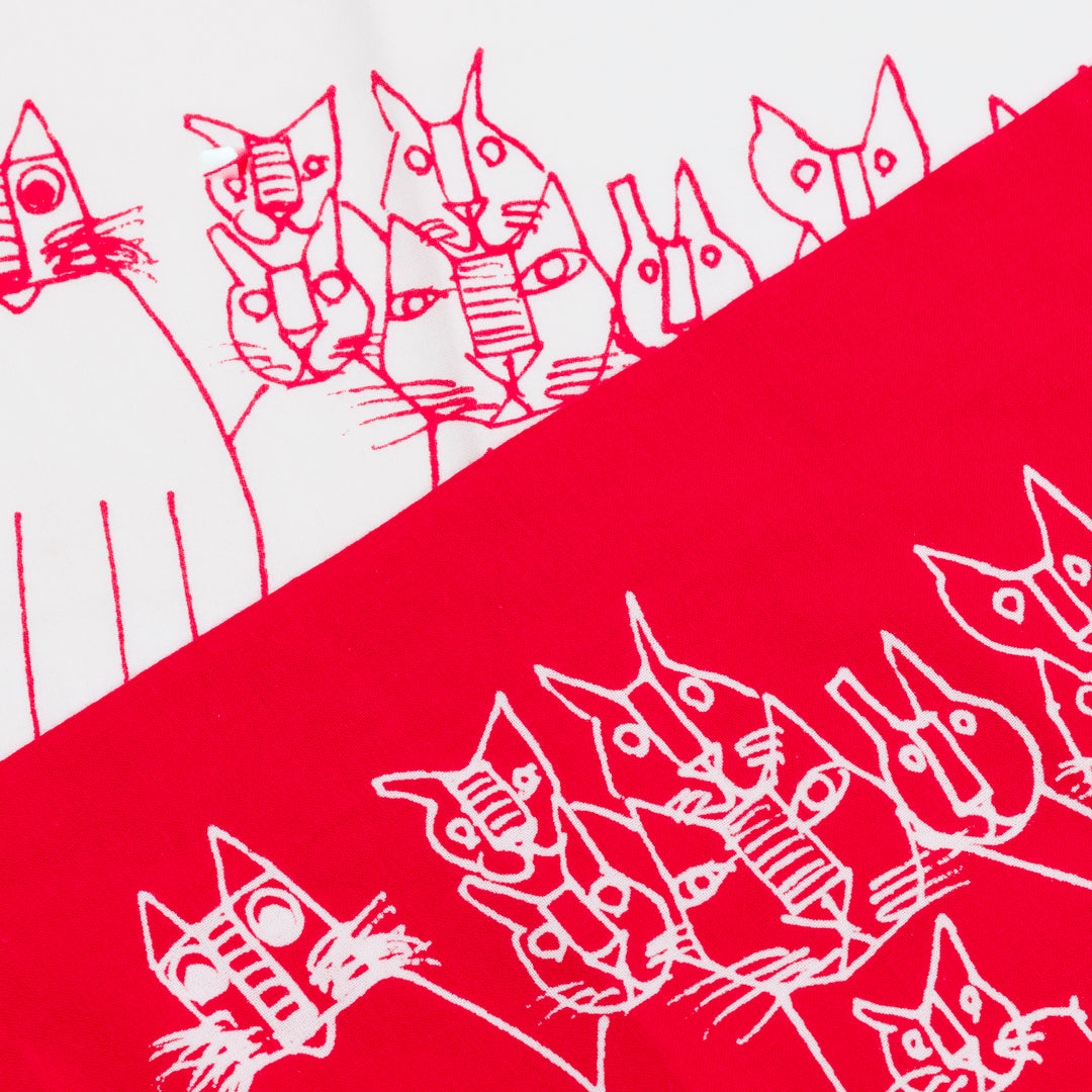 Tenugui Hand Towel (Cat 13) White × Pink