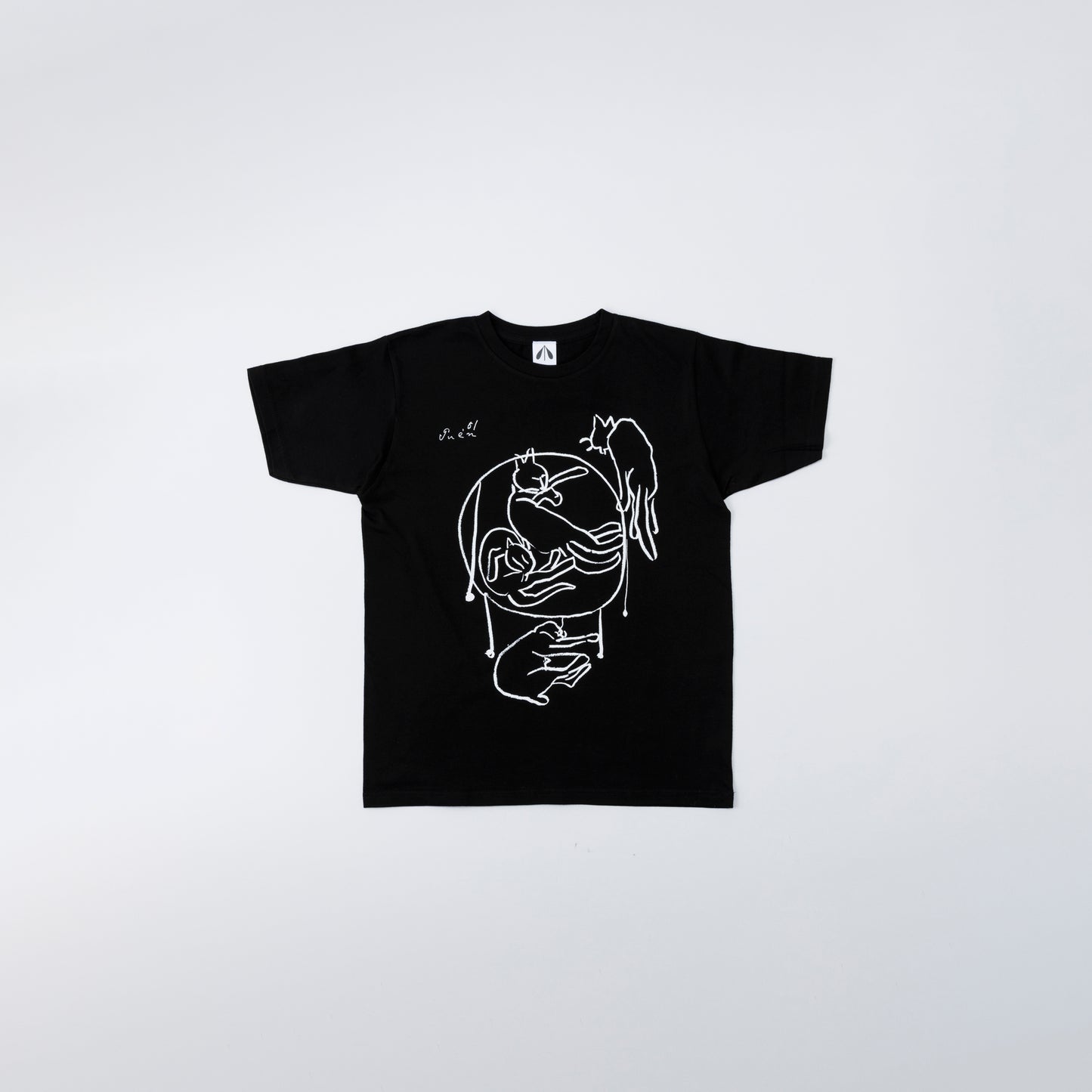 Inokuma T-shirt (Cat and Chair) Black