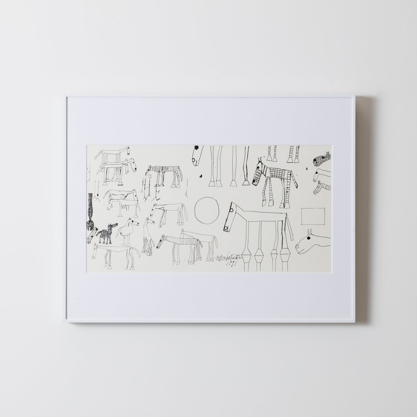 Silkscreen Painting Horse Black