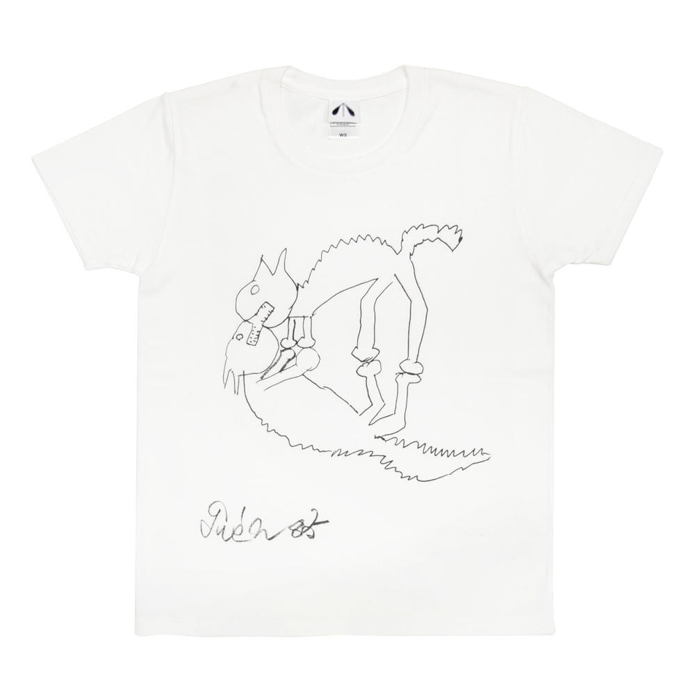 いのくまTシャツ (ギザギザ猫)ホワイト