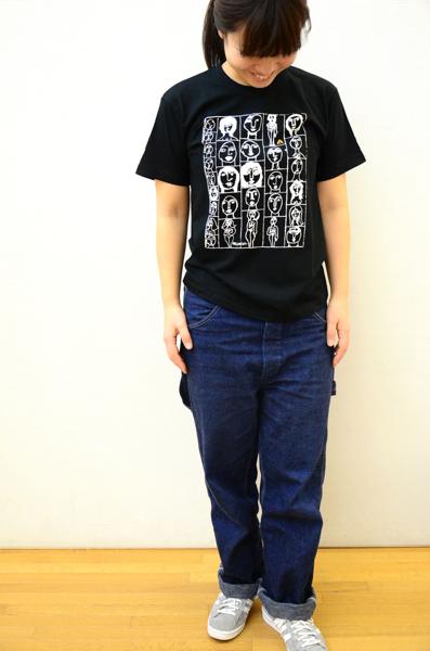 Tシャツ フェイス小 (黒)