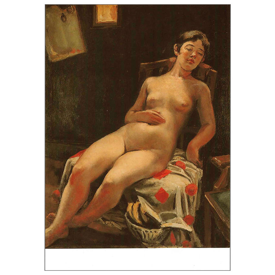 Postcard Woman Dozing Off
