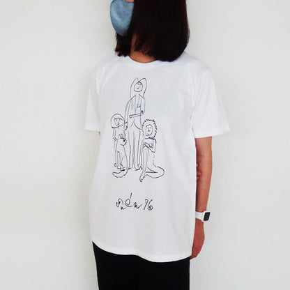 いのくまTシャツ（3人と1匹）ホワイト