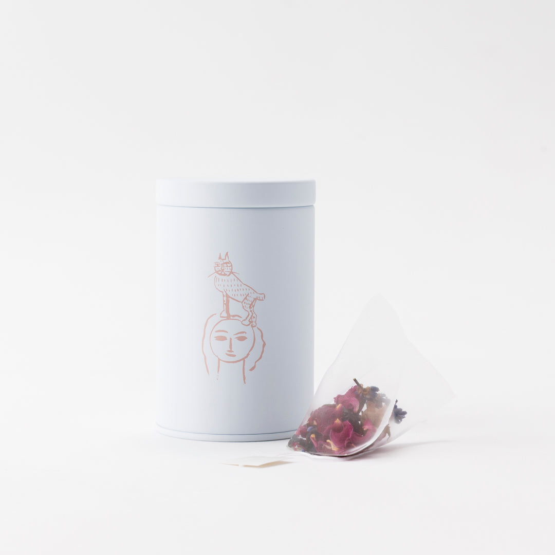 Herbal Tea Tin – Cat on Head (Pink)