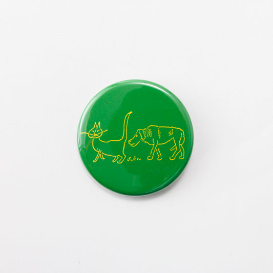 Tin badge large (Cat and dog)