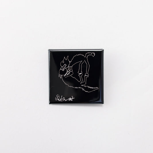 Tin badge square (Jagged cat)