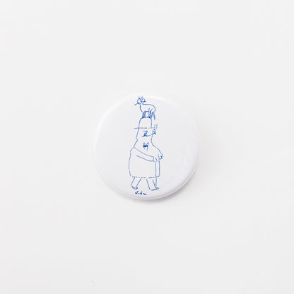 Tin badge medium (Gentleman and Cat)