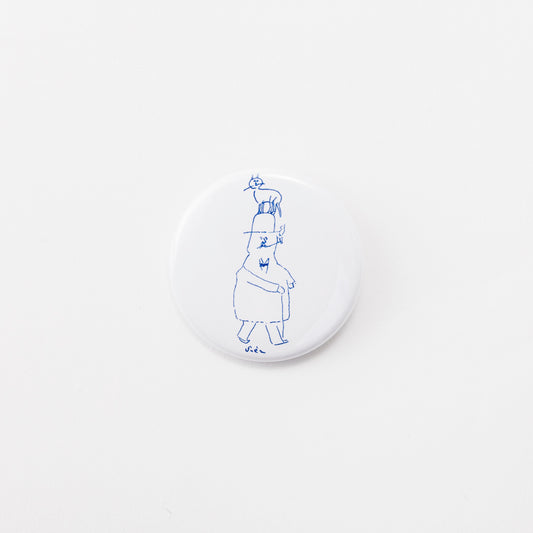 Tin badge medium (Gentleman and Cat)