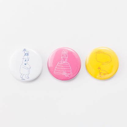 Tin badge medium (Gentleman and Cat)
