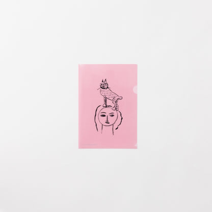 Clear File Cat on the Head A5