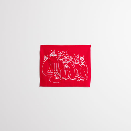 Tenugui Hand Towel (Cat 13) Pink×White