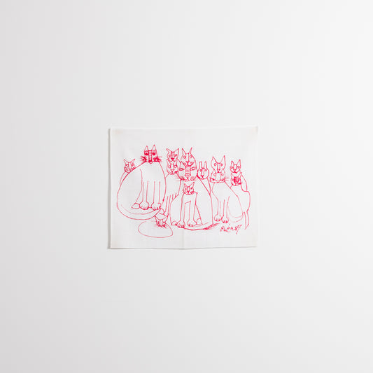Tenugui Hand Towel (Cat 13) White × Pink