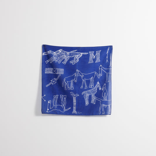 Handkerchief ―Horse, Blue