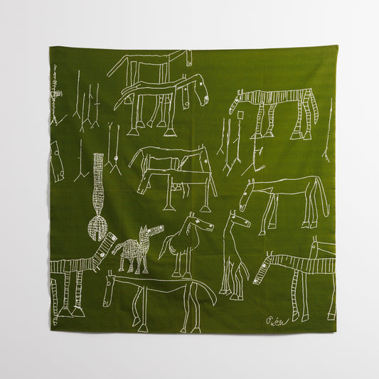 Furoshiki Cloth―Horse, Green