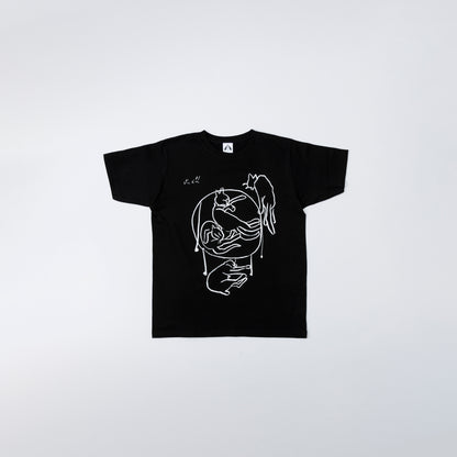 Inokuma T-shirt (Cat and Chair) Black