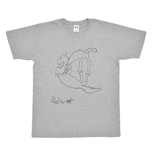 いのくまTシャツ （ギザギザ猫）グレー