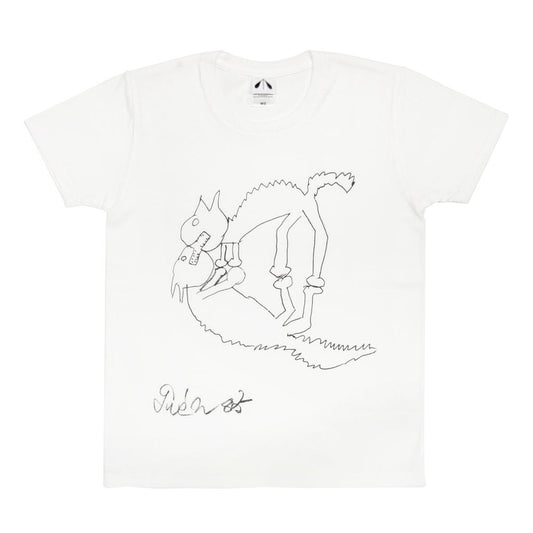 いのくまTシャツ （ギザギザ猫）ホワイト