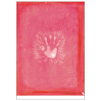 Postcard Hand with a White Circle