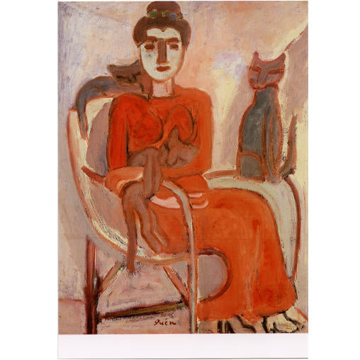 Postcard Woman and Cats