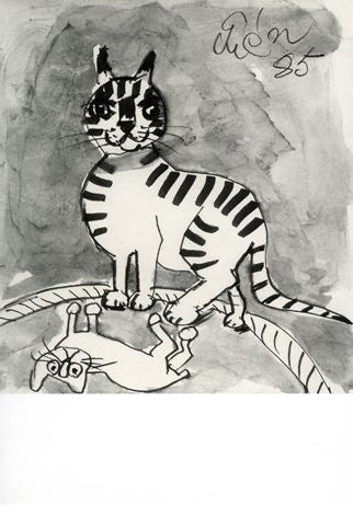 Postcard Cat stripe
