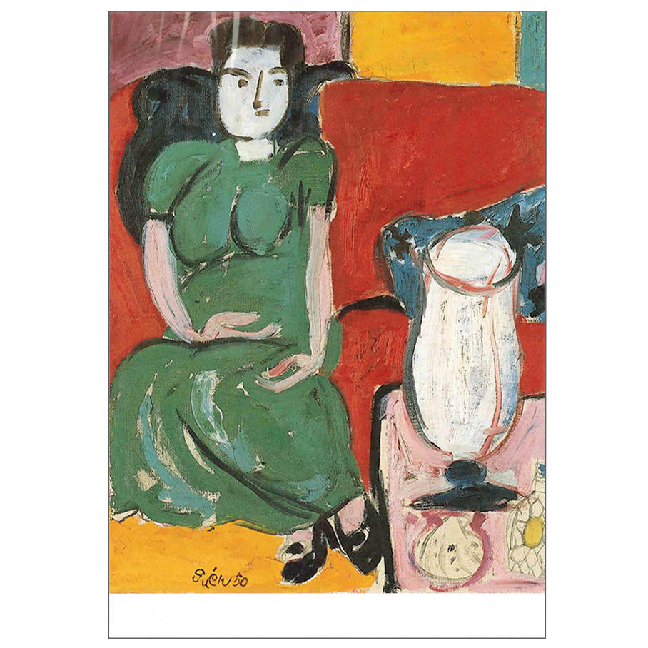 Postcard Pot and the Portrait of a Sitting Woman