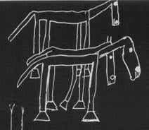 Silkscreen Painting　Horse　Black