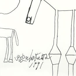 Silkscreen Painting　Horse　Black