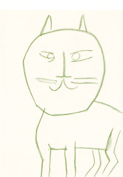 Postcard Cat, Green