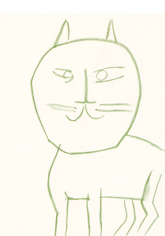 Postcard Cat, Green